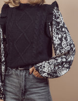Gina Floral Sleeve Sweater