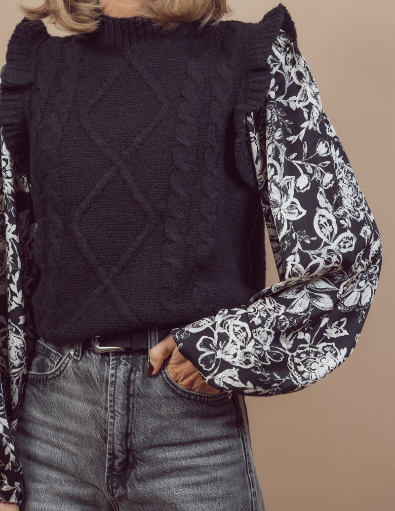 Gina Floral Sleeve Sweater