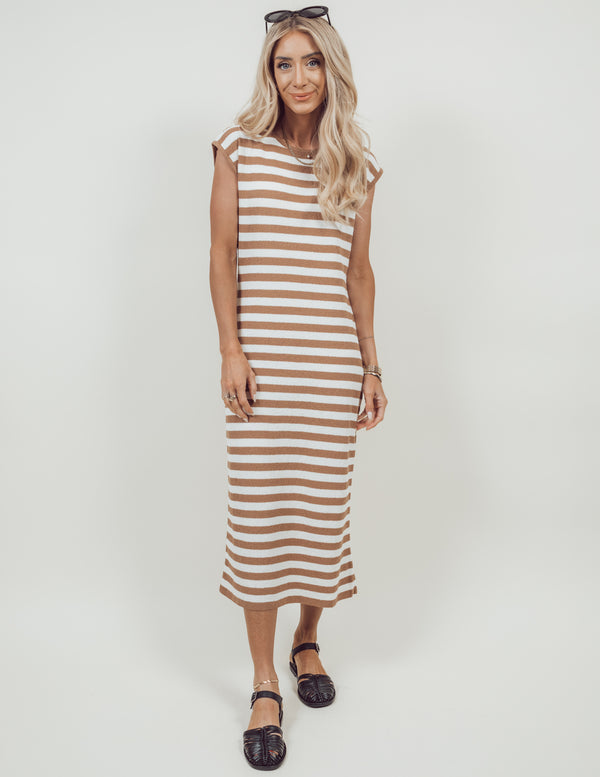 Anna Striped Midi Dress