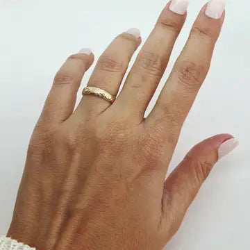 Vintage Floral Thick Band Ring
