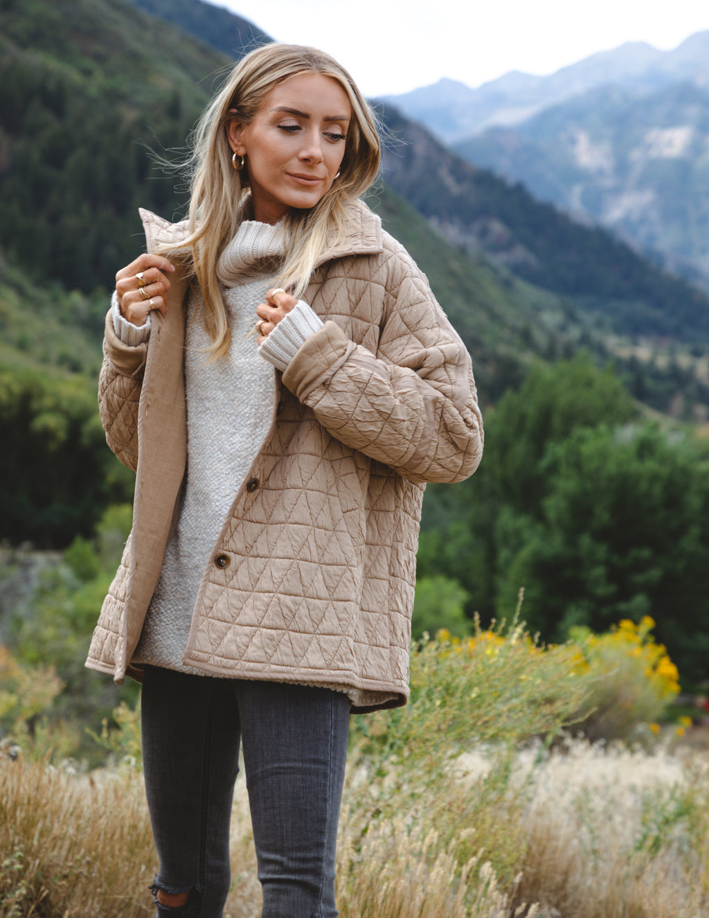 Tan hotsell quilted jacket