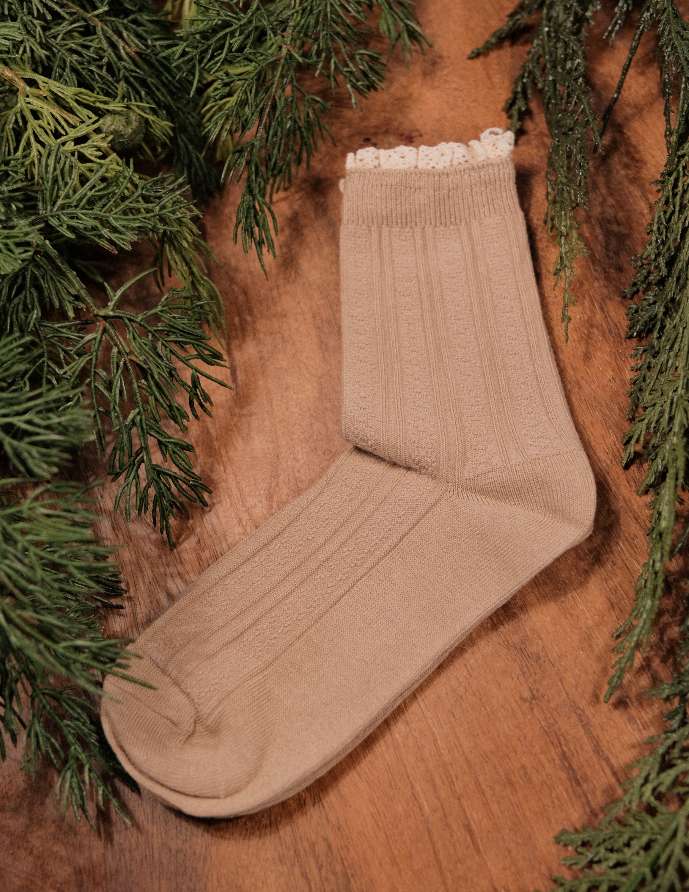 Long Lace Detail Sock