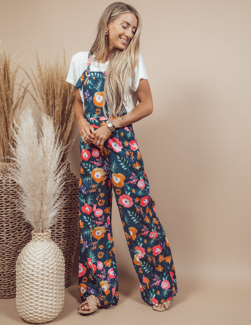Promise Flower Printed Overalls