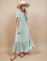 Guinevere Midi Dress in Sage