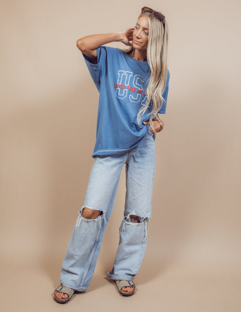 Embroidered USA Tee