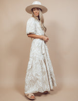 Palm Print Maxi Dress