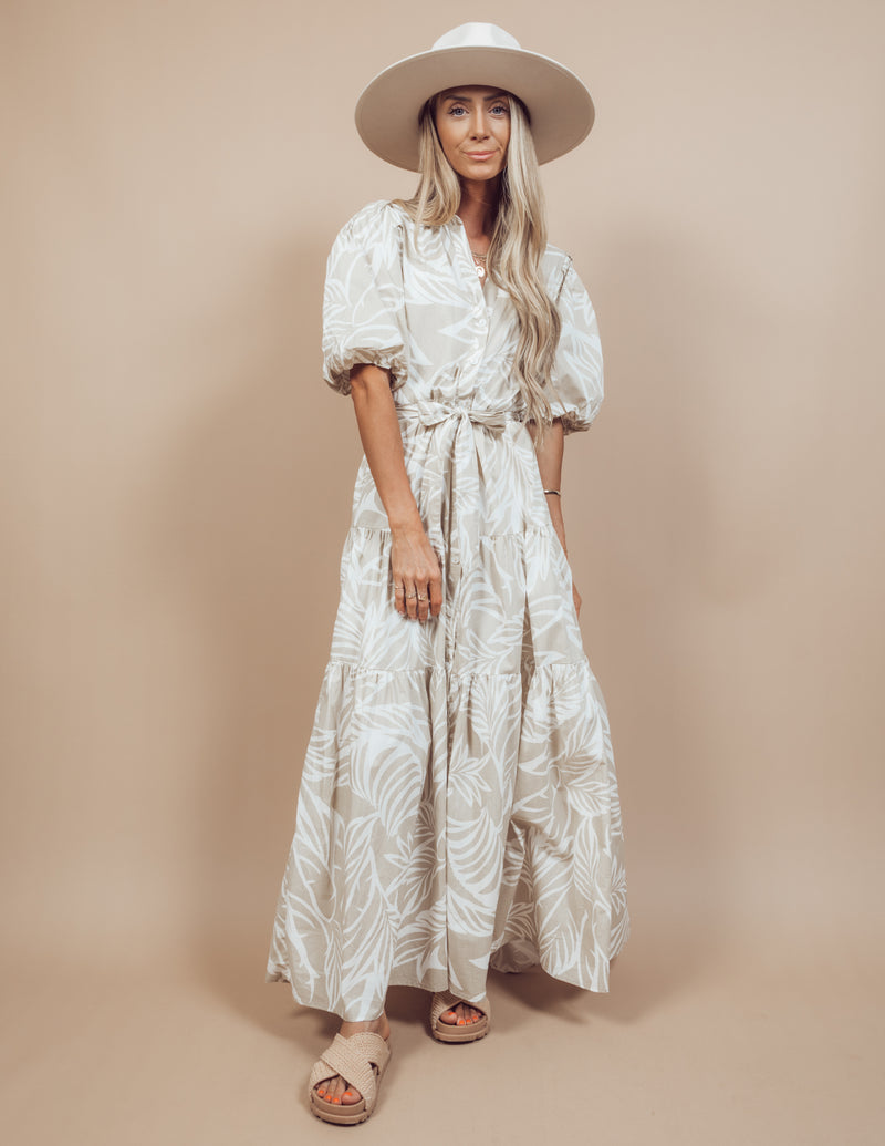 Palm Print Maxi Dress