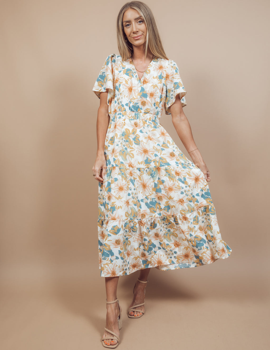 Meredith Floral Midi Dress – Shop Stevie
