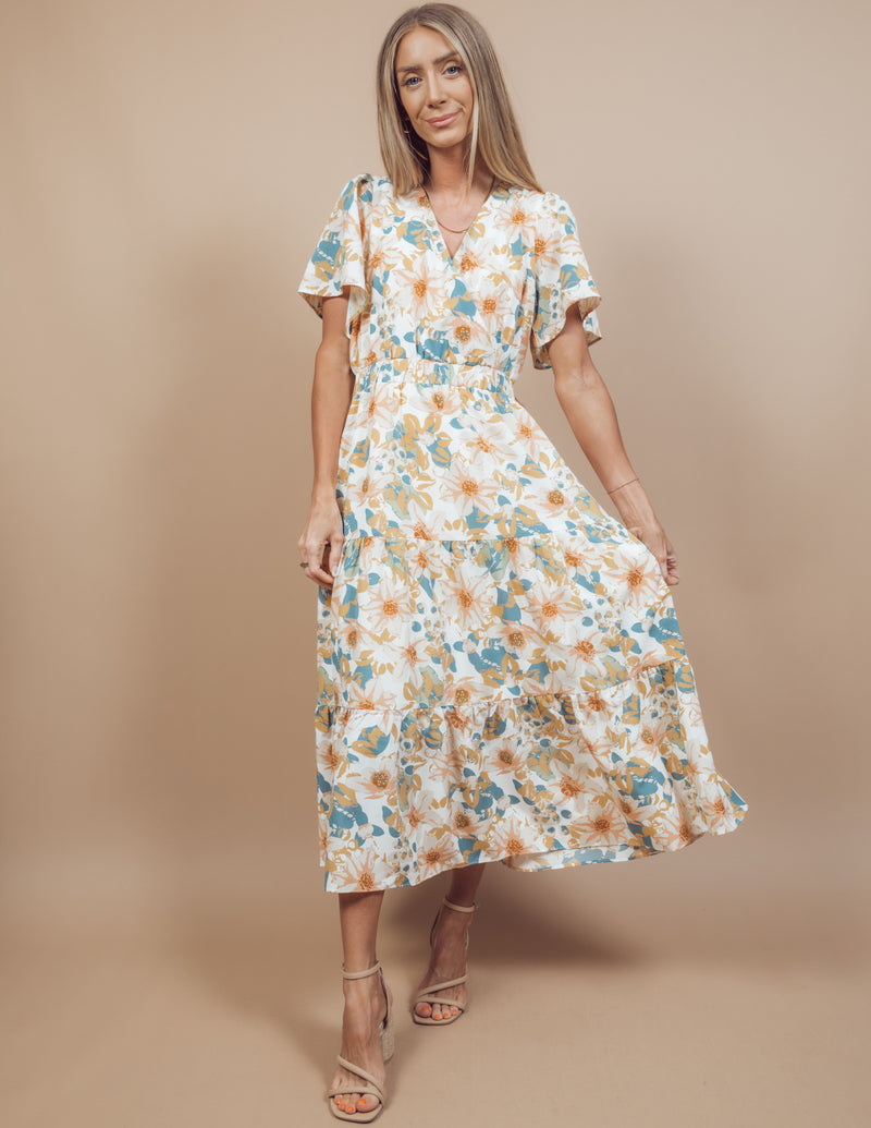 Meredith Floral Midi Dress – Shop Stevie