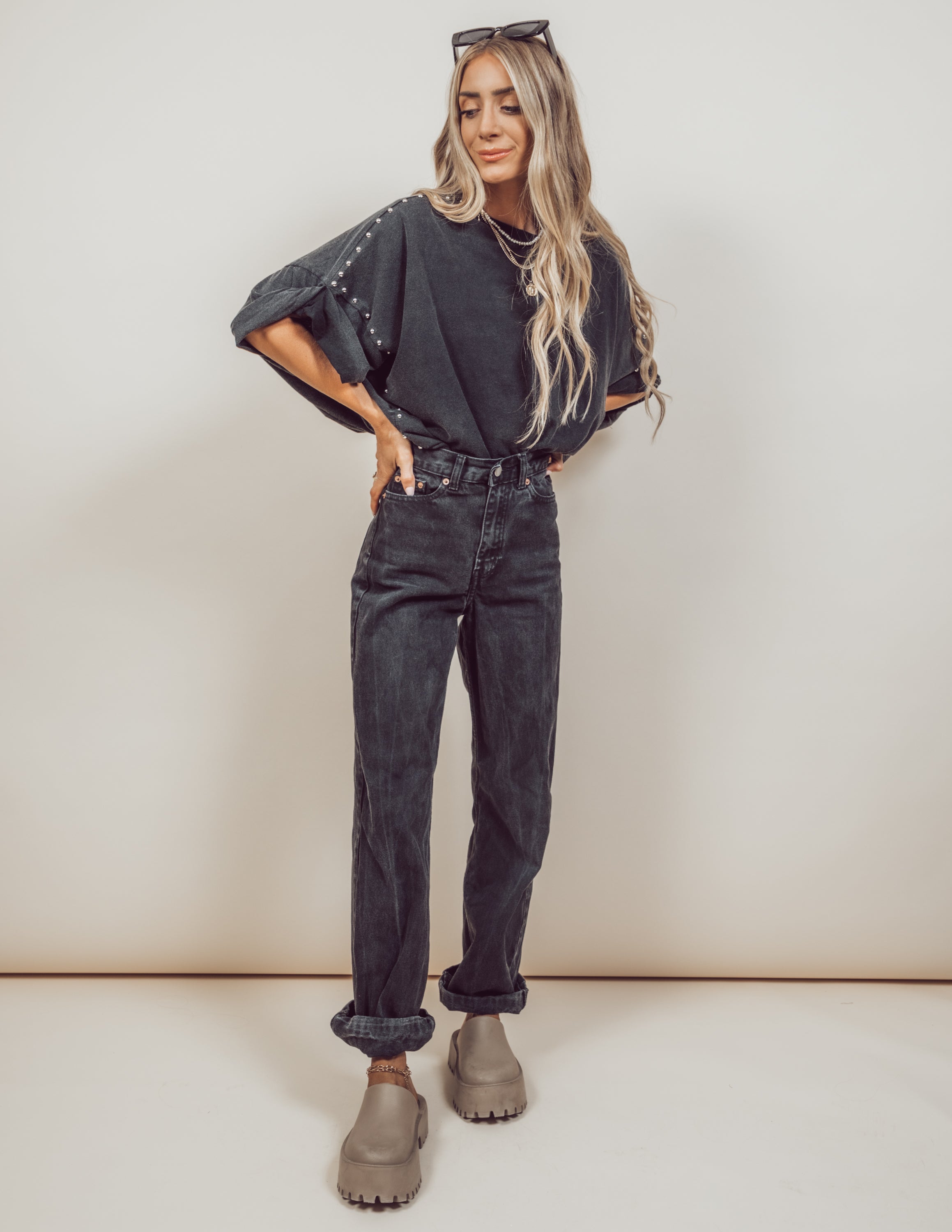 Jessica Oversized Studded Top
