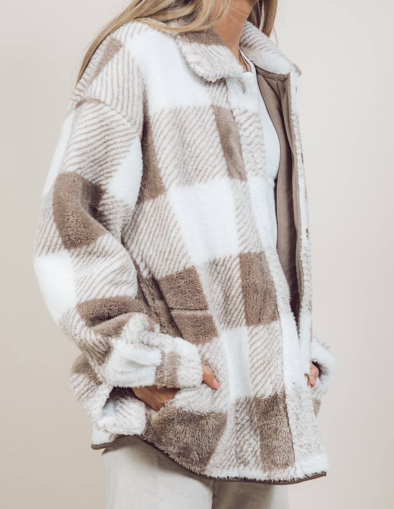 Cosette Plaid Sherpa Jacket