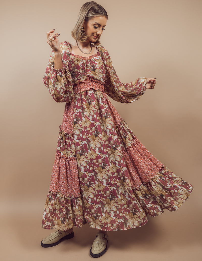 Amelia Printed Midi Dress