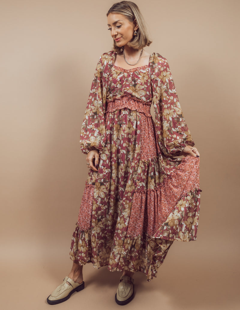 Amelia Printed Midi Dress
