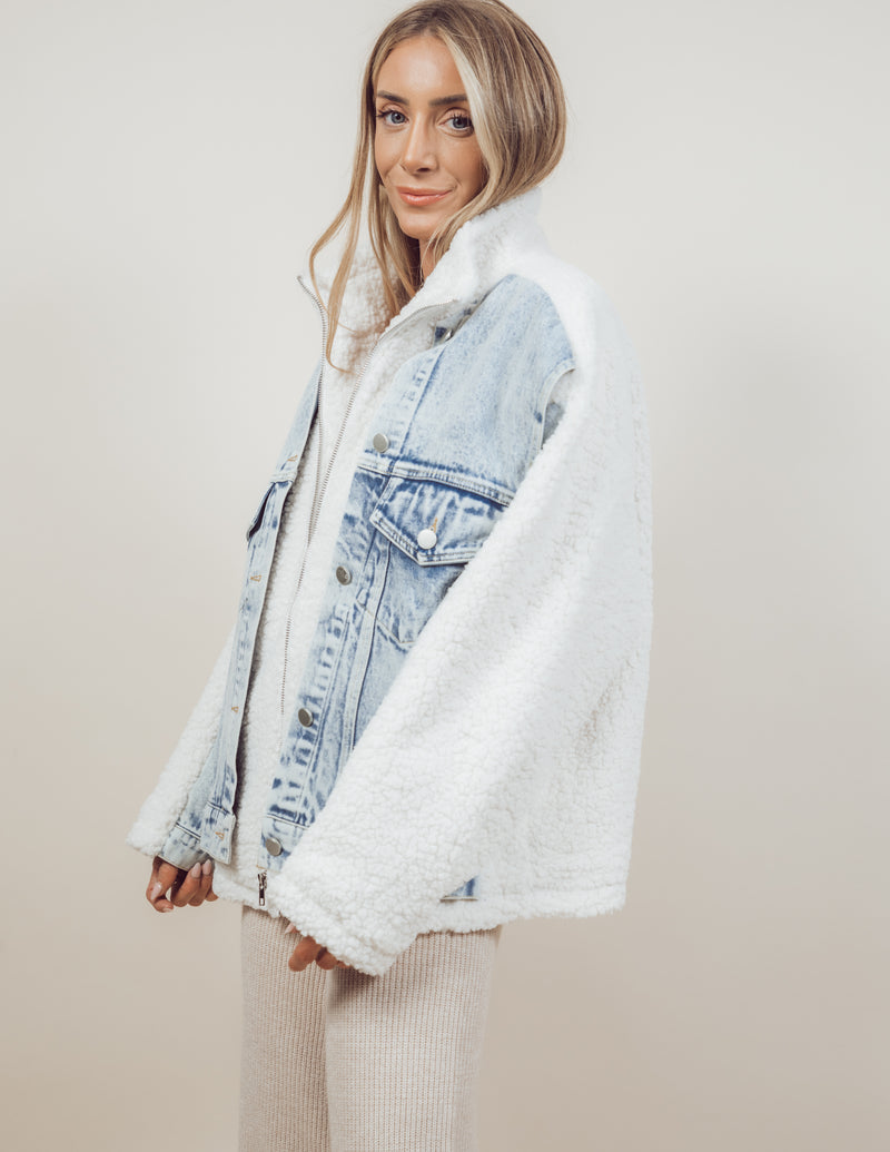 Emilia Denim Sherpa Jacket