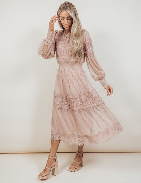 Everly Lace Midi Dress