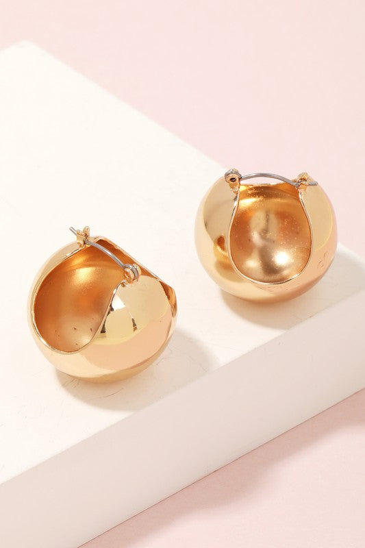 Metallic Sphere Hoop Earrings