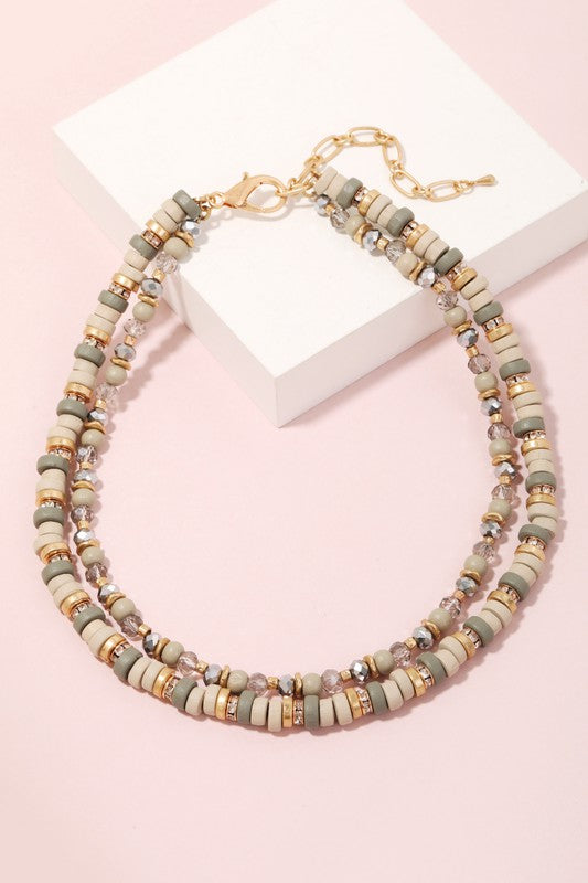 Mixed Beaded Layered Necklace