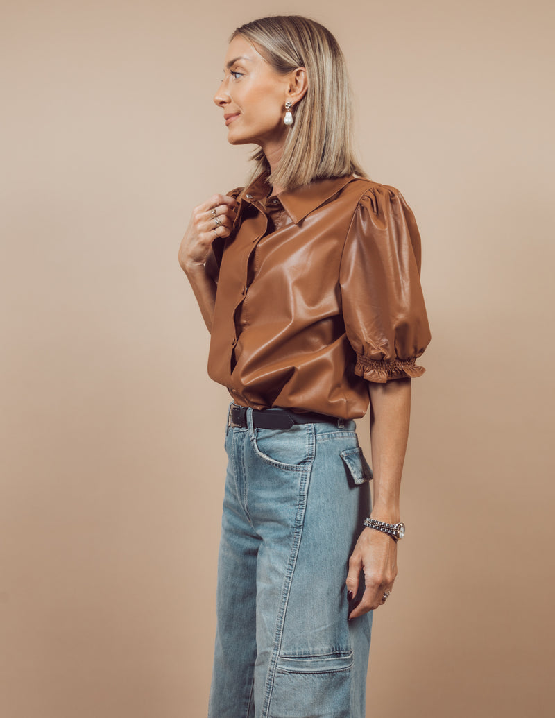 Bronte Faux Leather Top