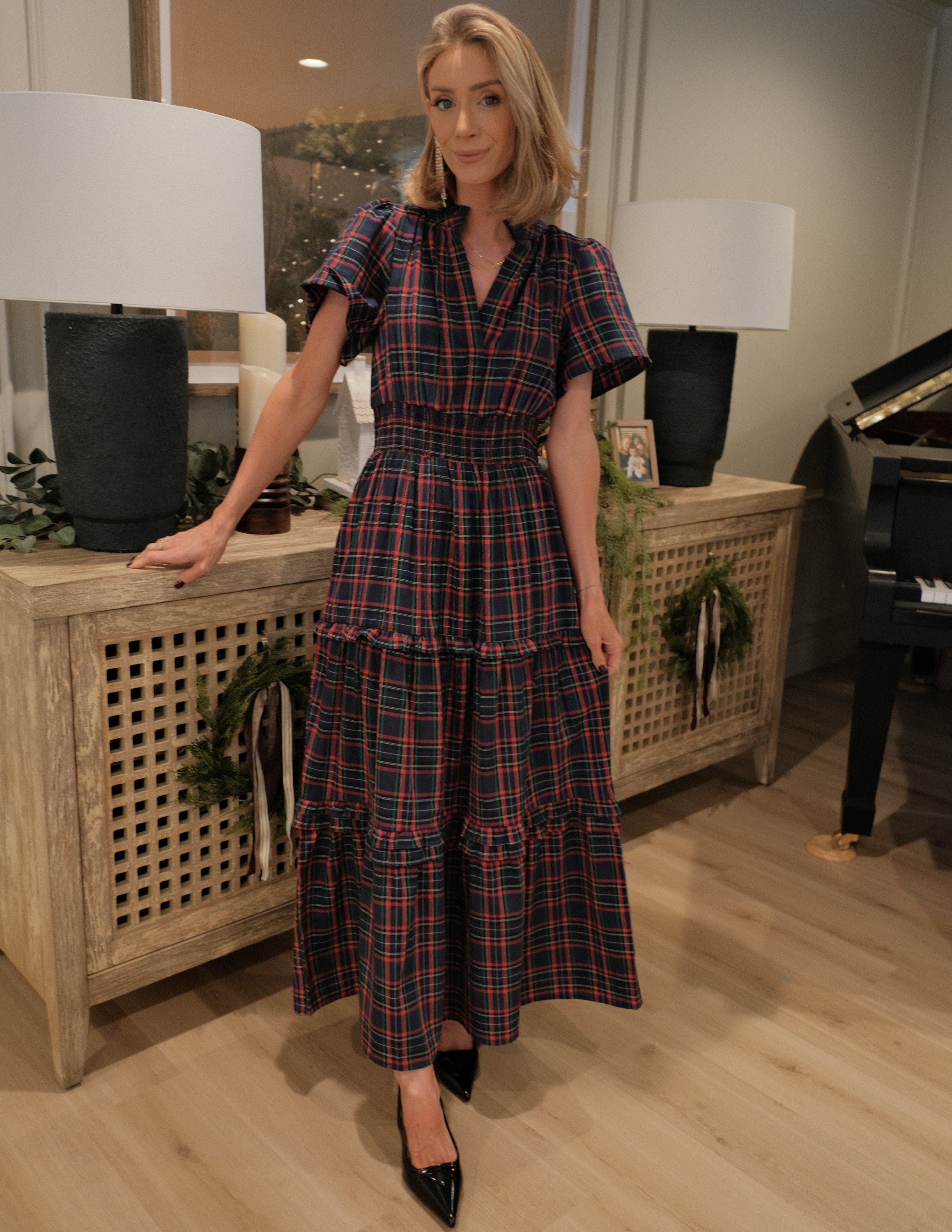 Miley Plaid Tiered Dress