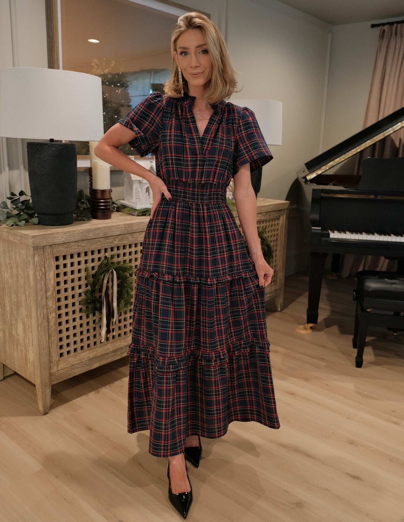 Miley Plaid Tiered Dress