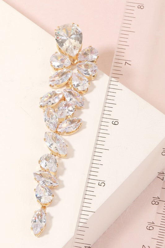 Rhinestone Teardrop Dangle Earrings