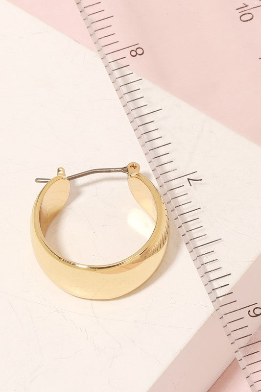 Wide Metallic Latch Hoop Earrings
