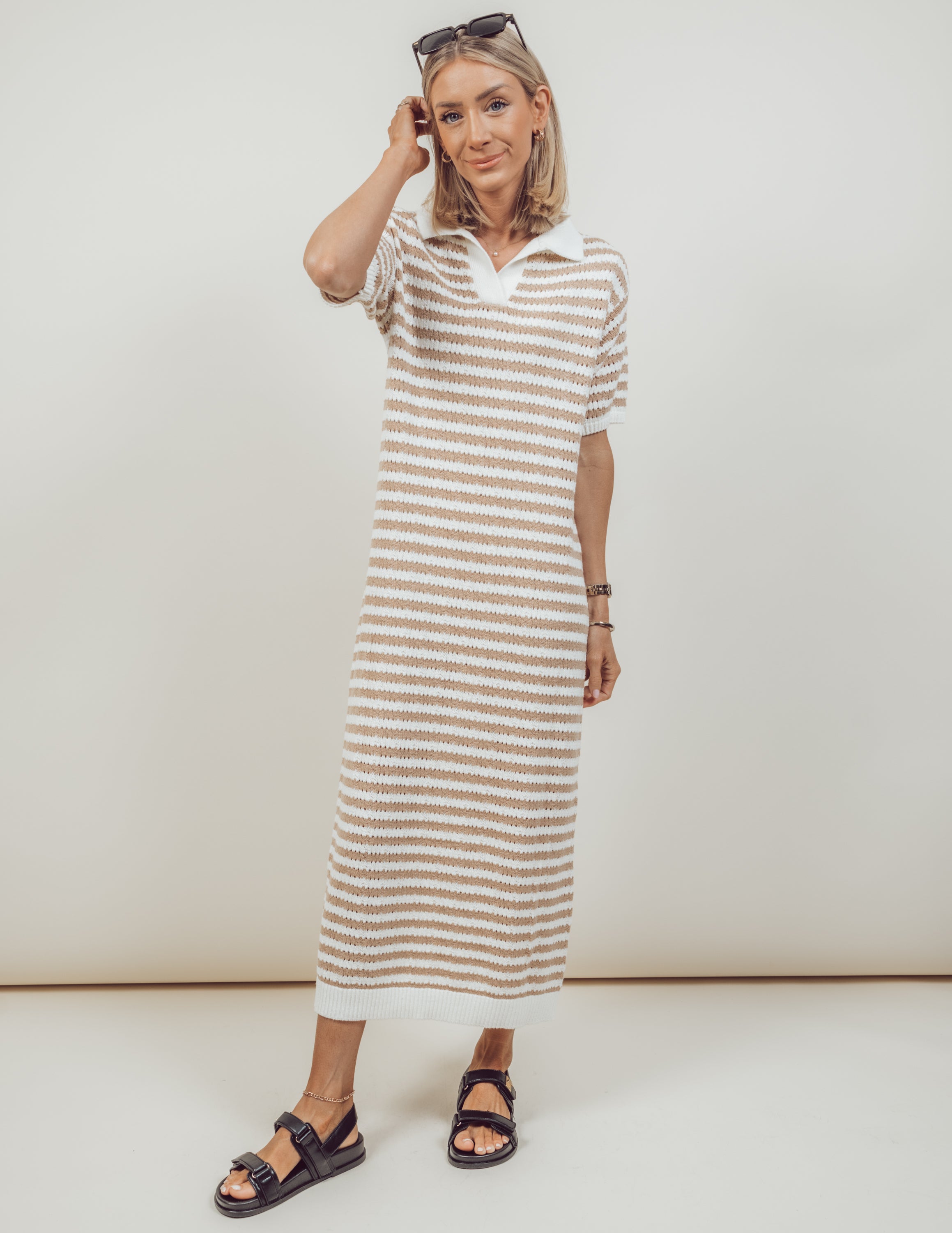 Billie Striped Midi Dress