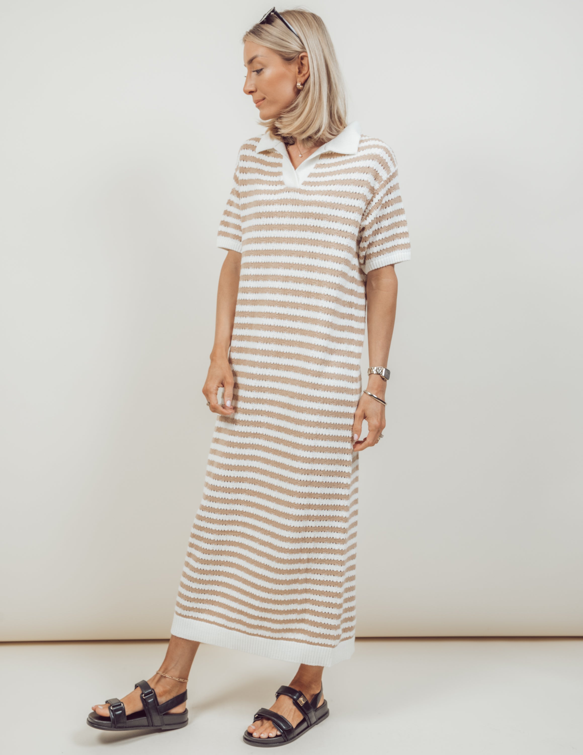 Billie Striped Midi Dress