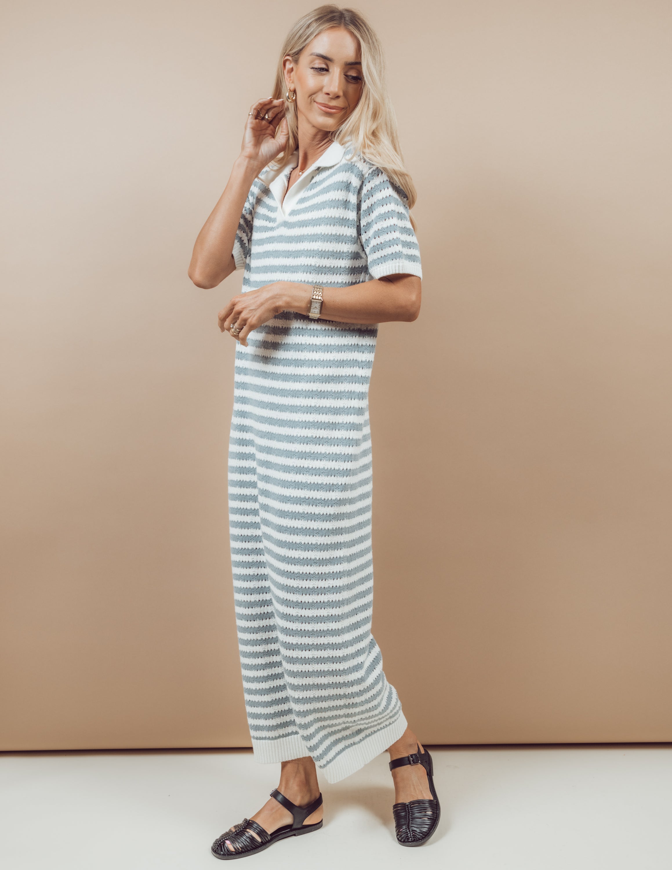 Billie Striped Midi Dress