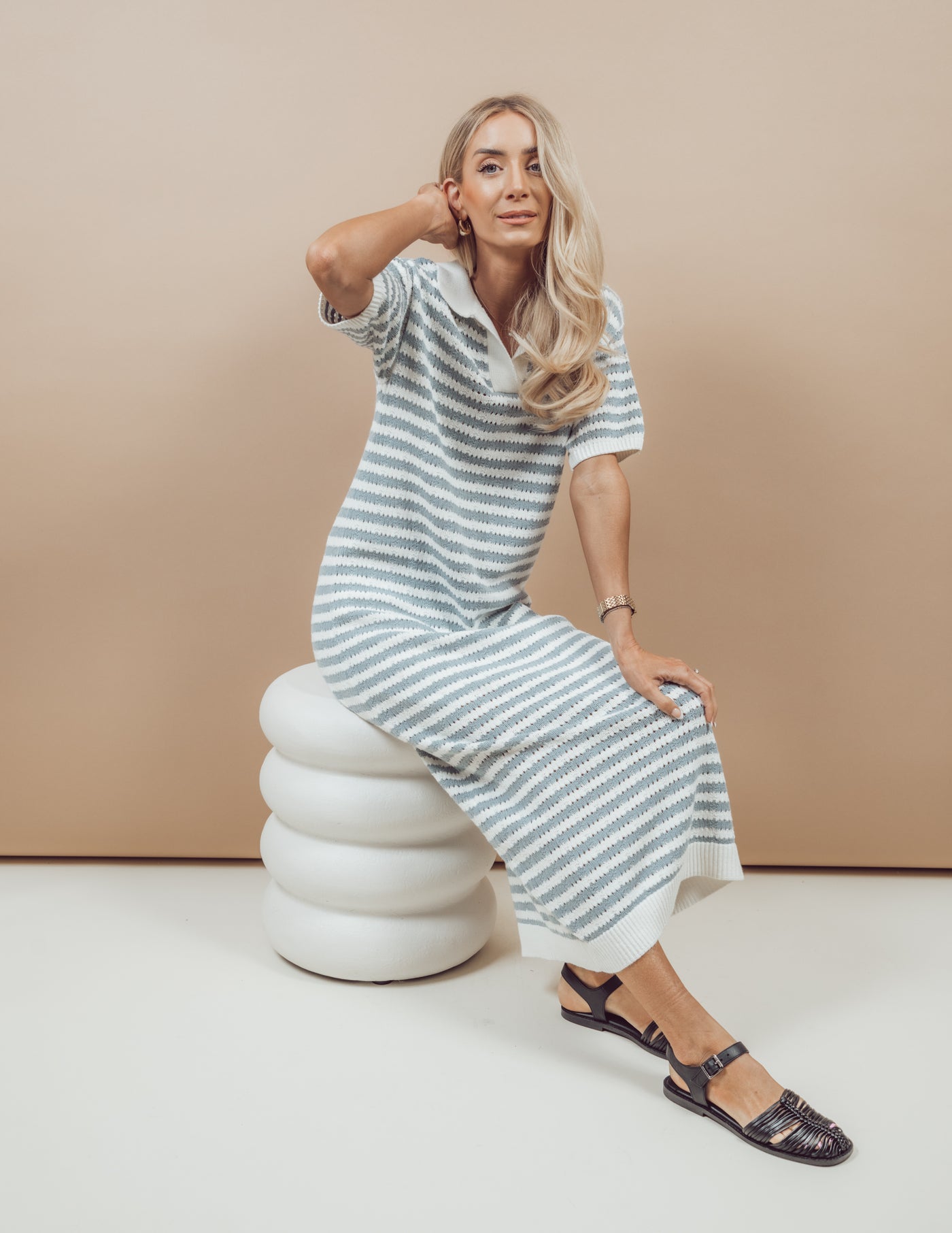 Billie Striped Midi Dress