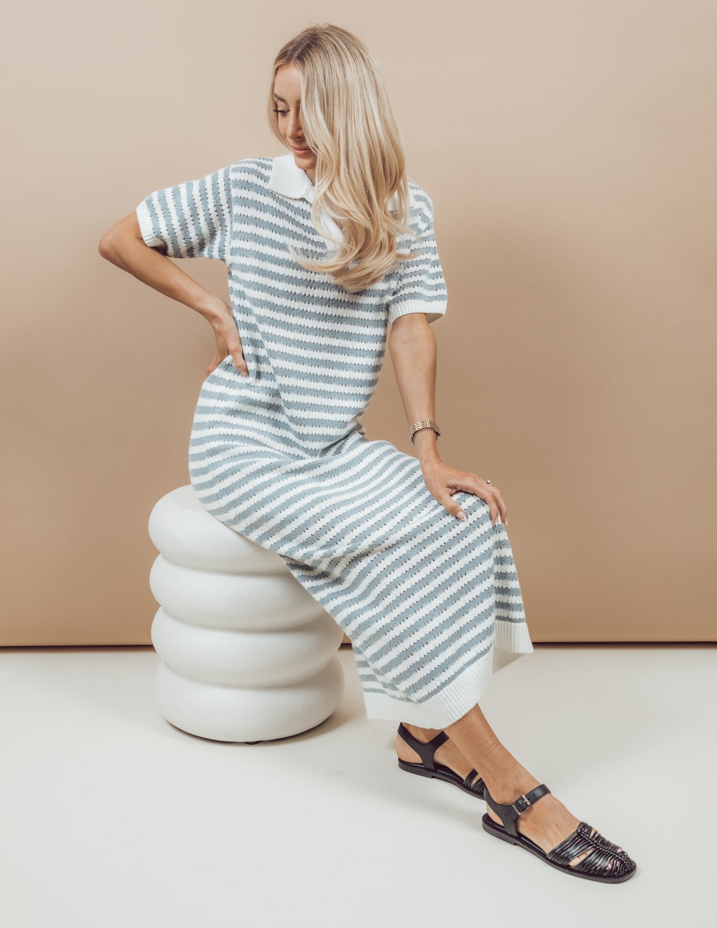 Billie Striped Midi Dress