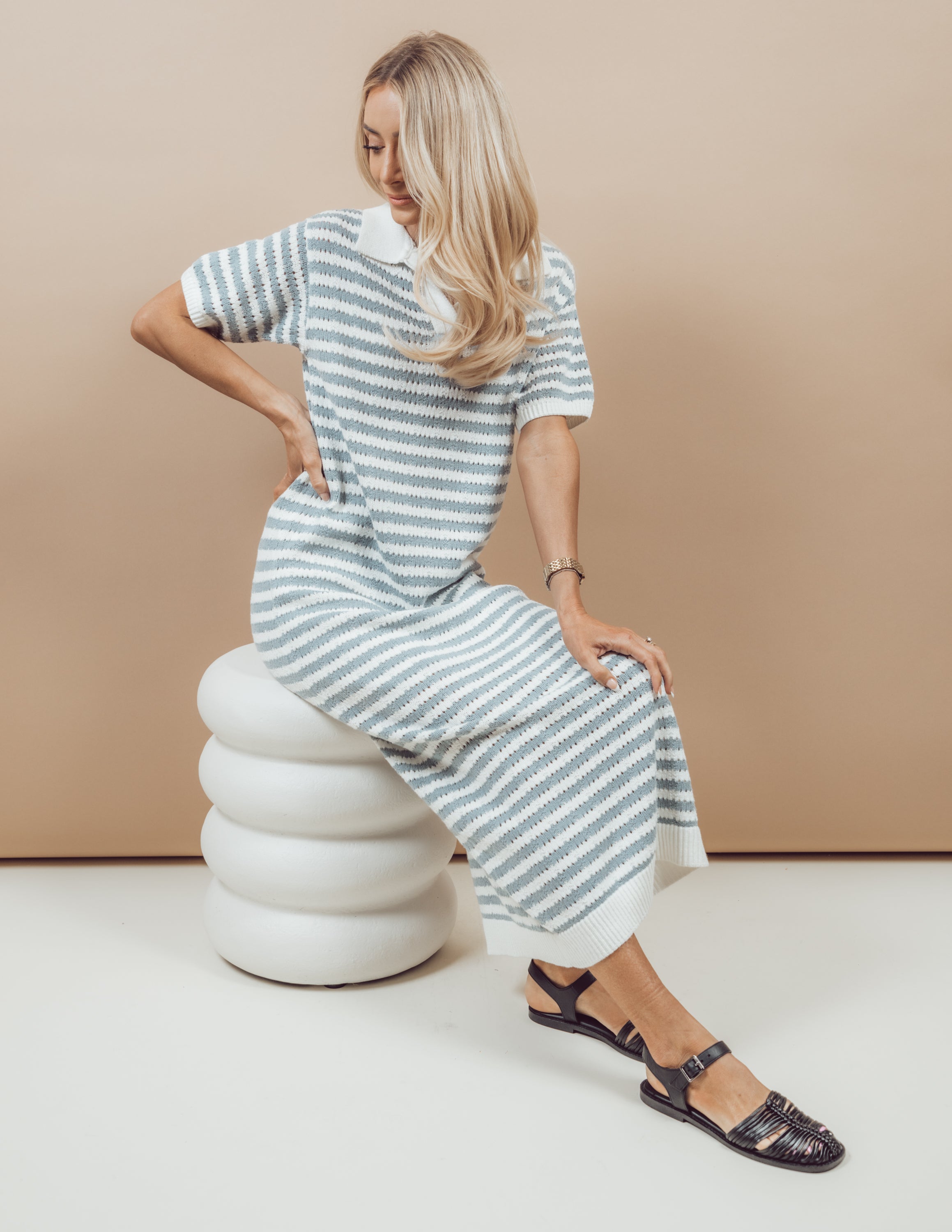 Billie Striped Midi Dress