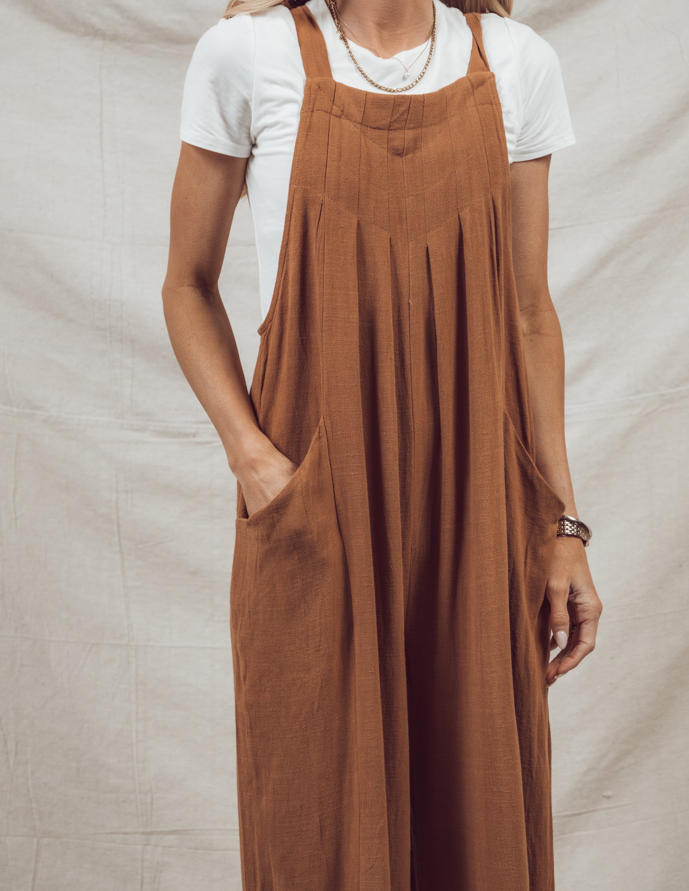 Ambrelyn Linen Pleated Jumpsuit