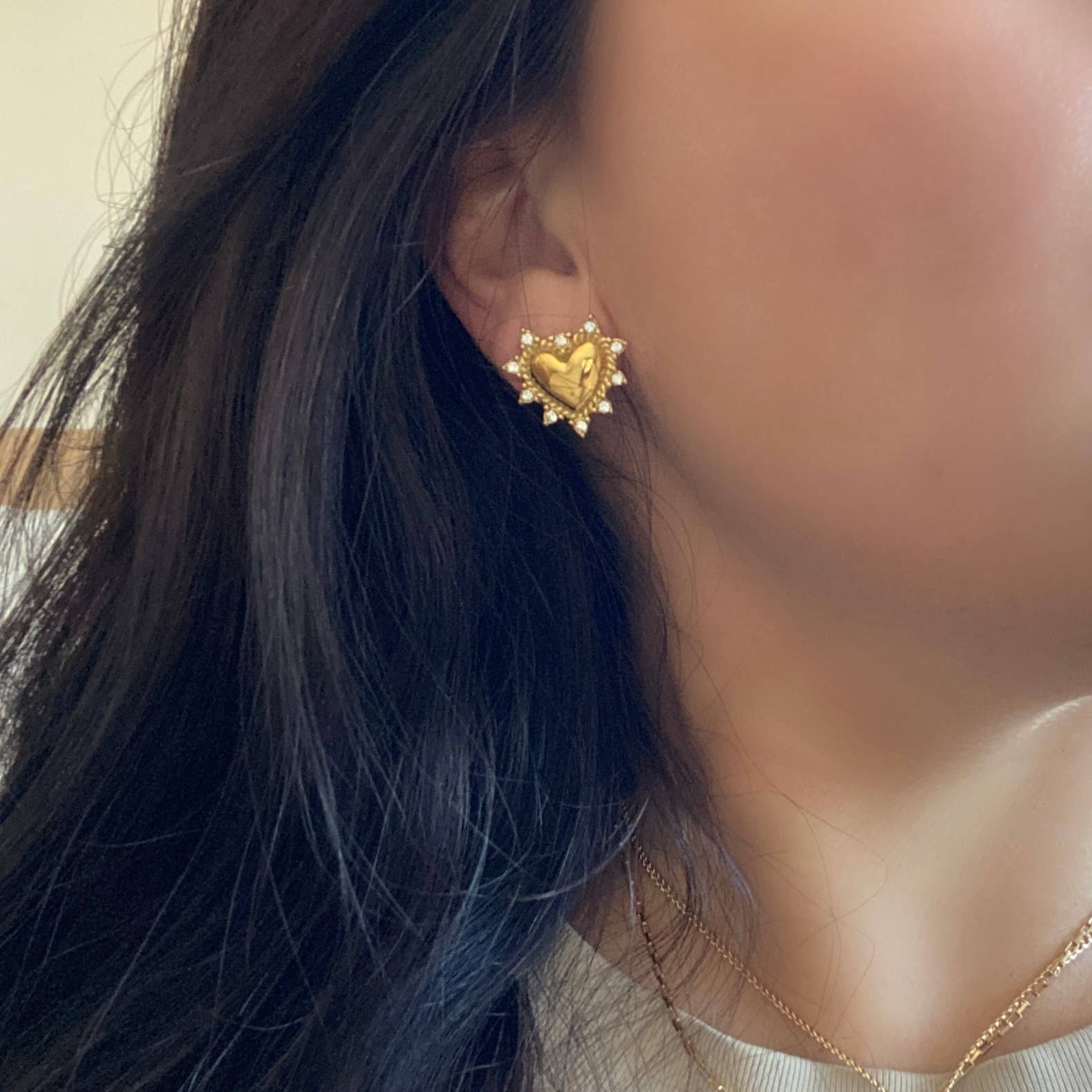 Love Notes Heart Stud Earrings
