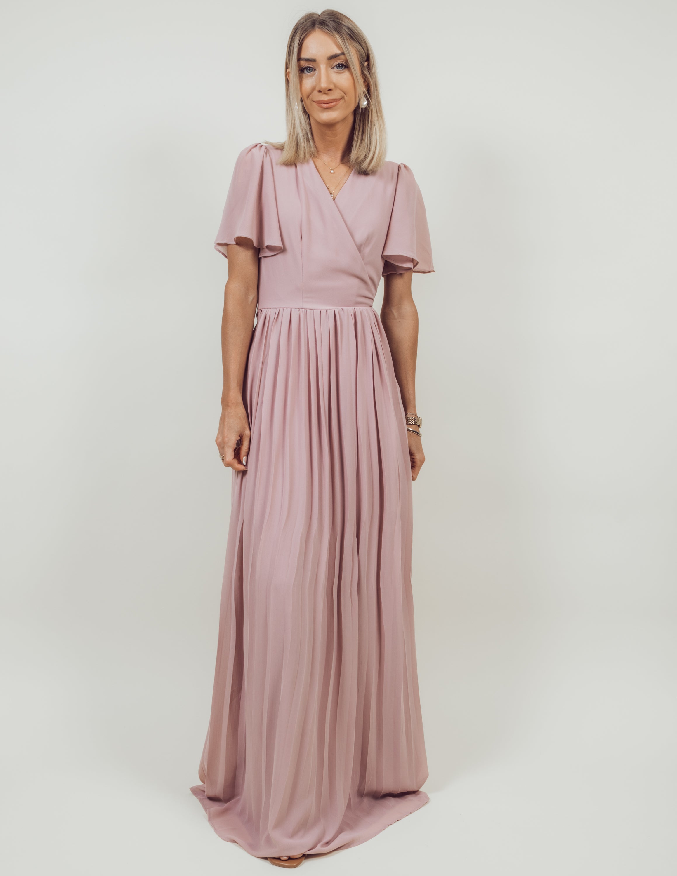 Brigitte Pleated Maxi Dress Ivory / L | Shop Stevie Brigitte Pleated Maxi Dress Ivory / L | Shop Stevie