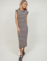 Anna Striped Midi Dress