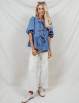 Rebel Denim Peplum Top Pre-Order