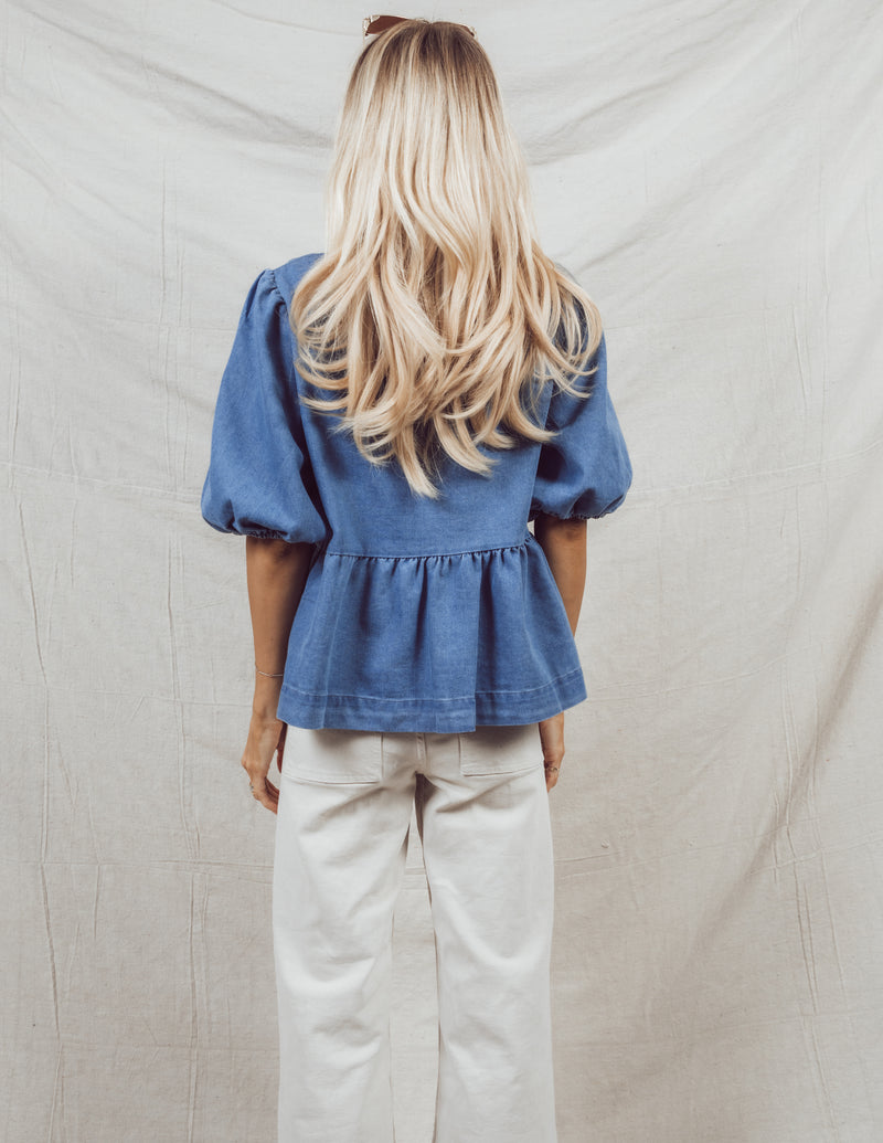 Rebel Denim Peplum Top Pre-Order