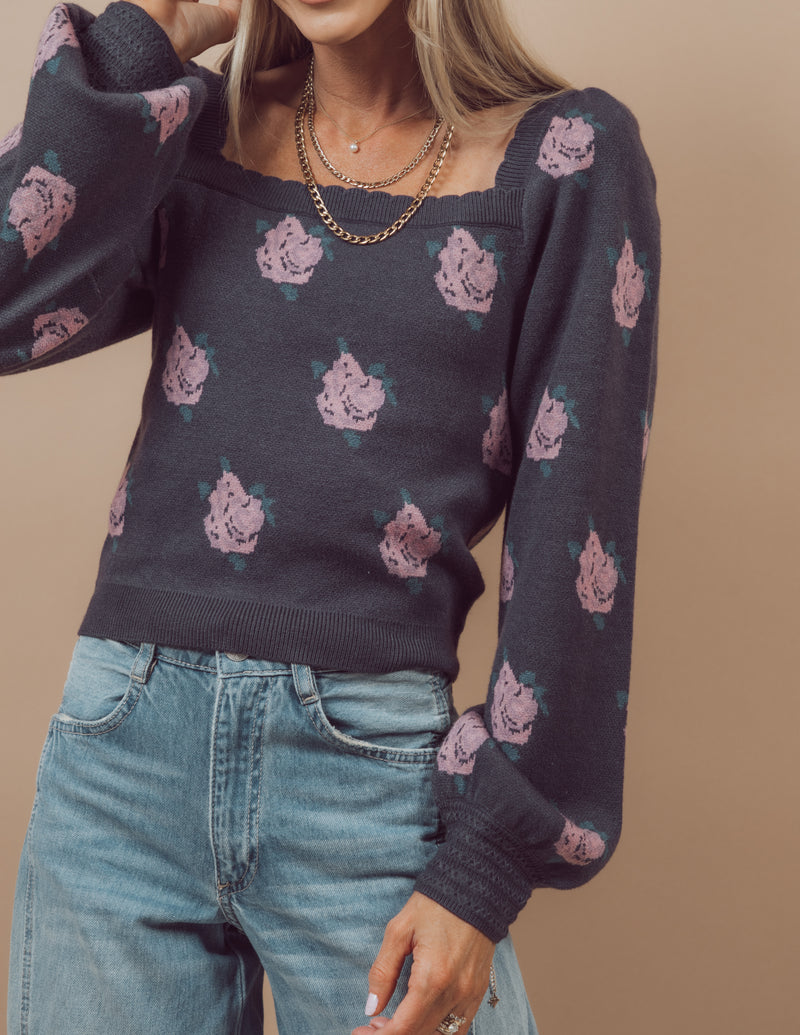 Cory Floral Sweater