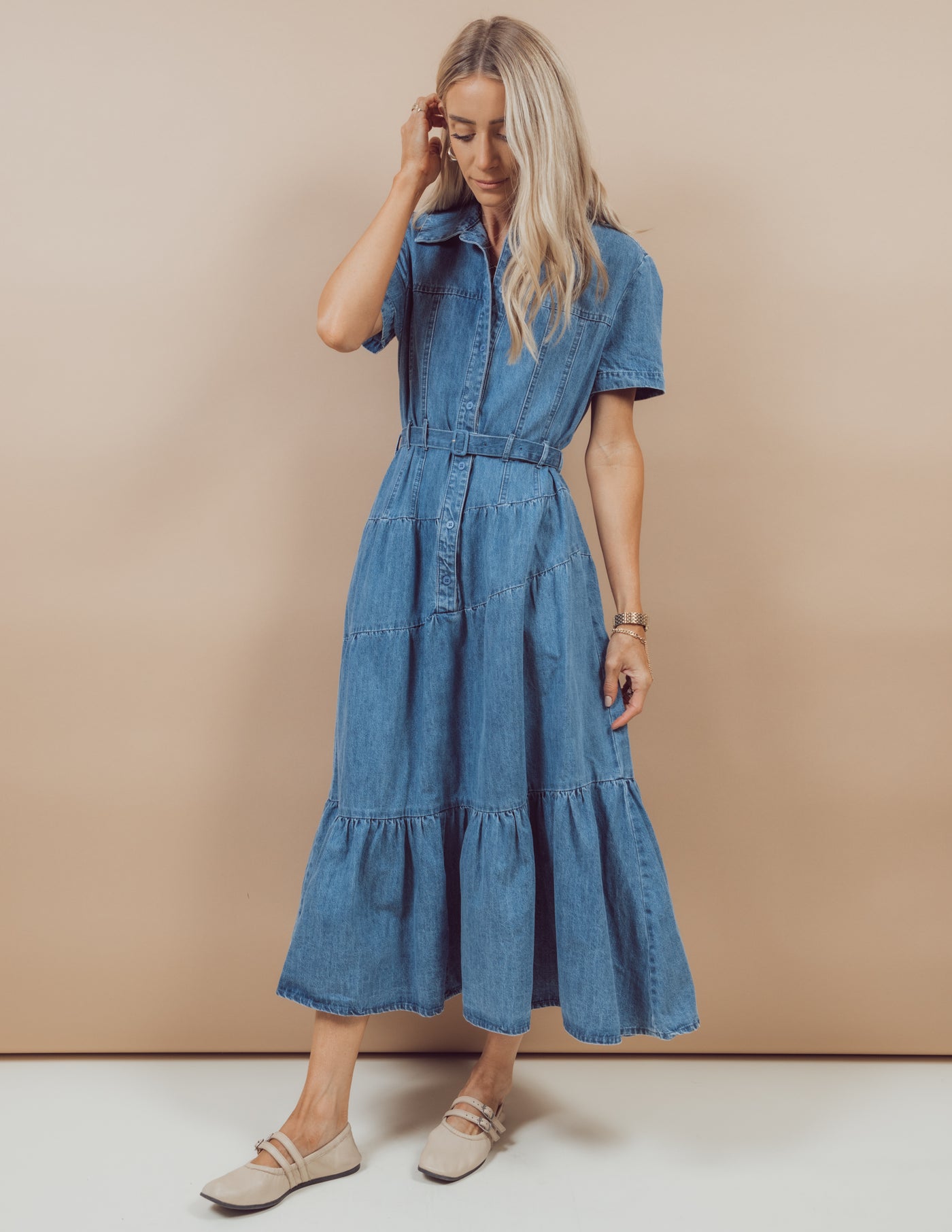 Mallory Tiered Denim Dress