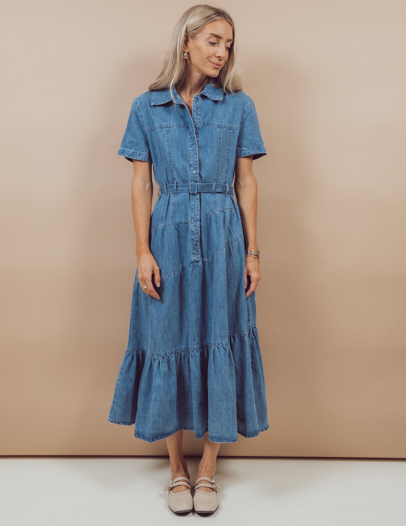 Mallory Tiered Denim Dress