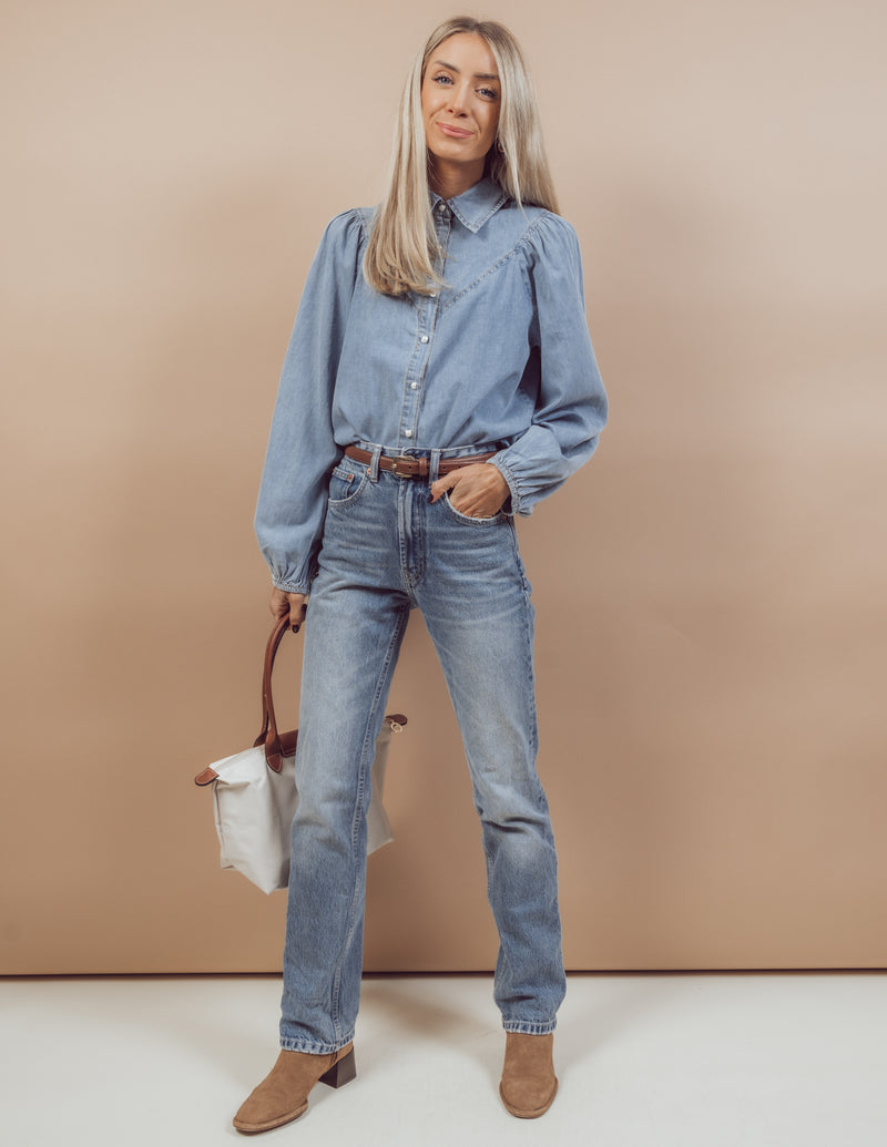 Caitlin Denim Button Up