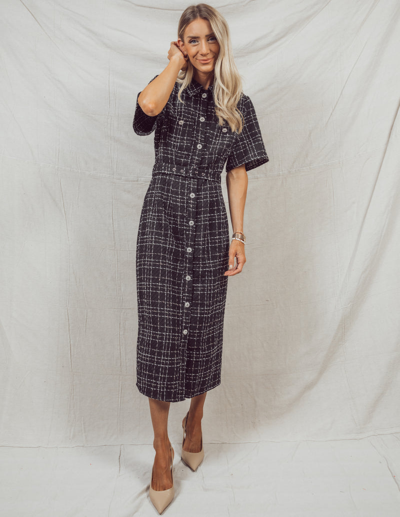 Brook Tweed Midi Dress *RESTOCKING SOON*