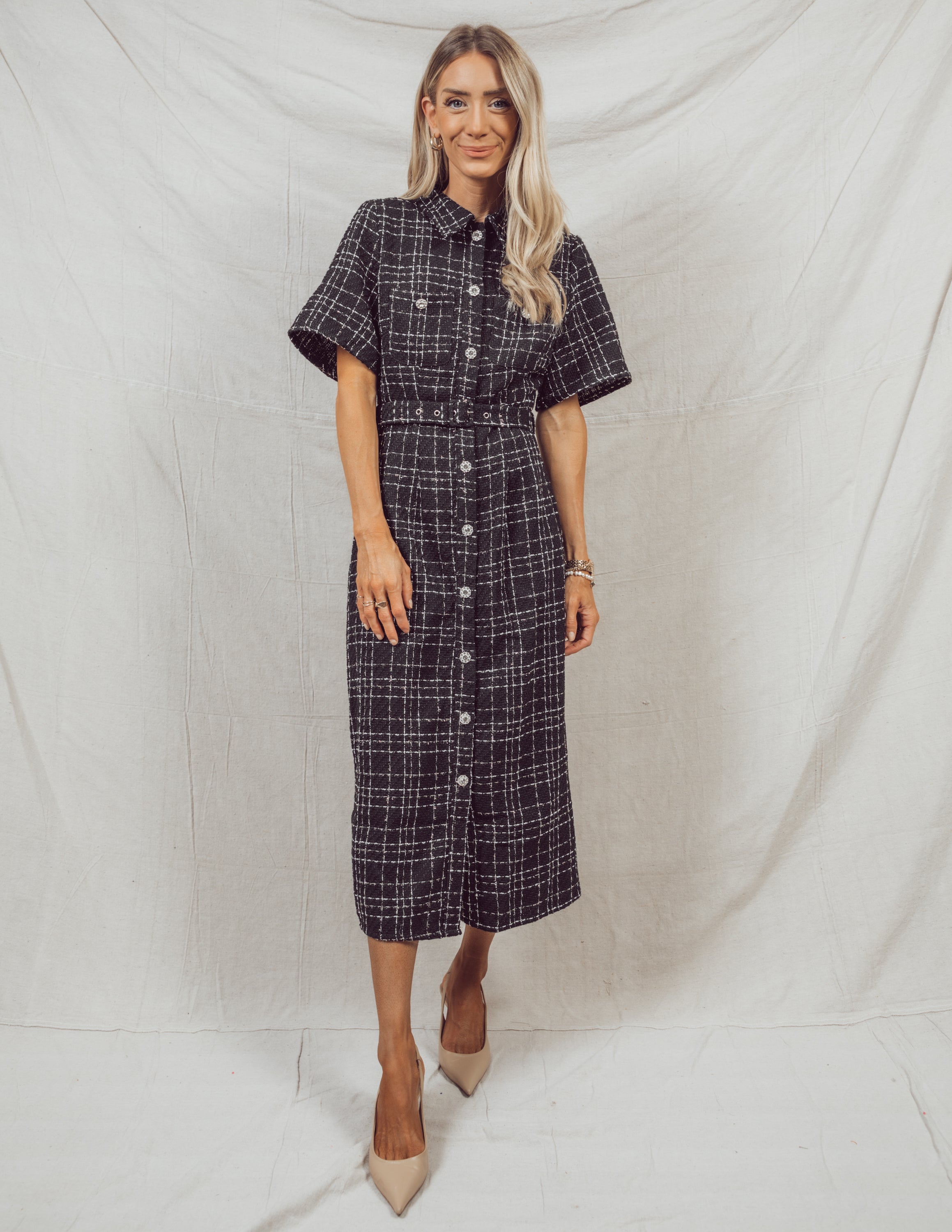 Brook Tweed Midi Dress