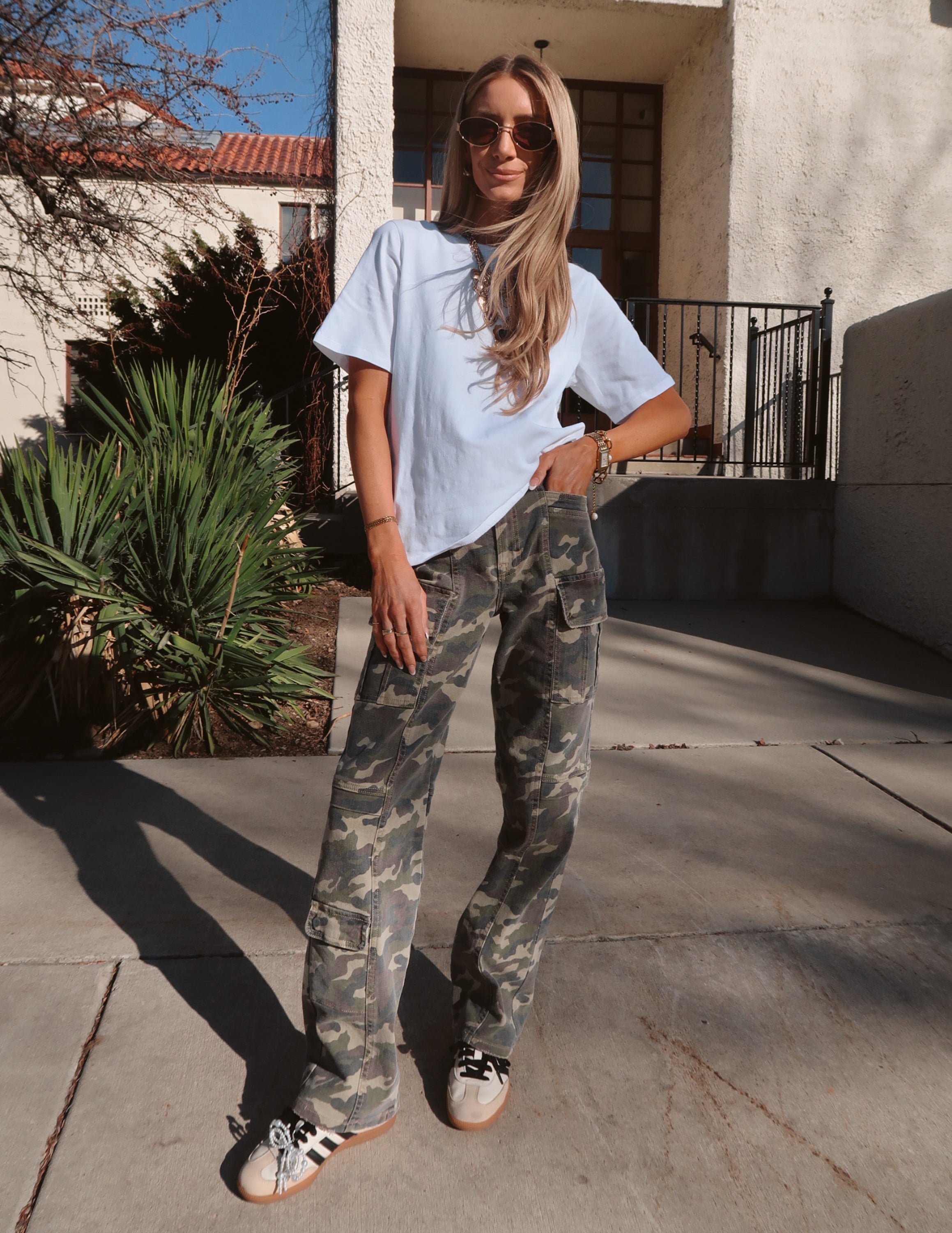 Camo Pants Outfit Camo Joggers And Cut Out Sweatshirt Y2K-Inspired
