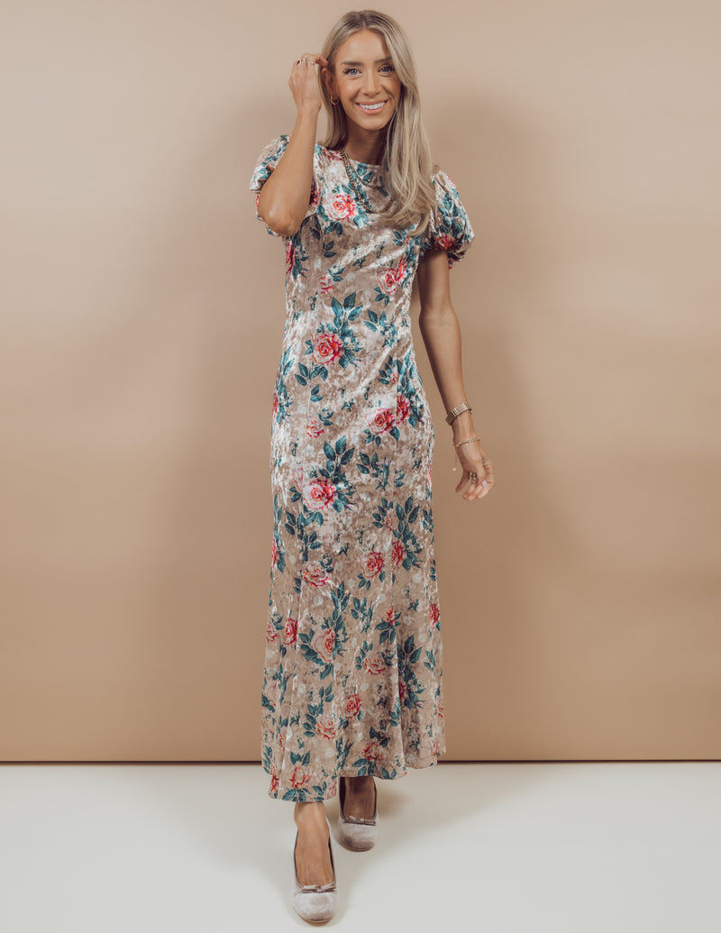 Julia Velvet Floral Dress