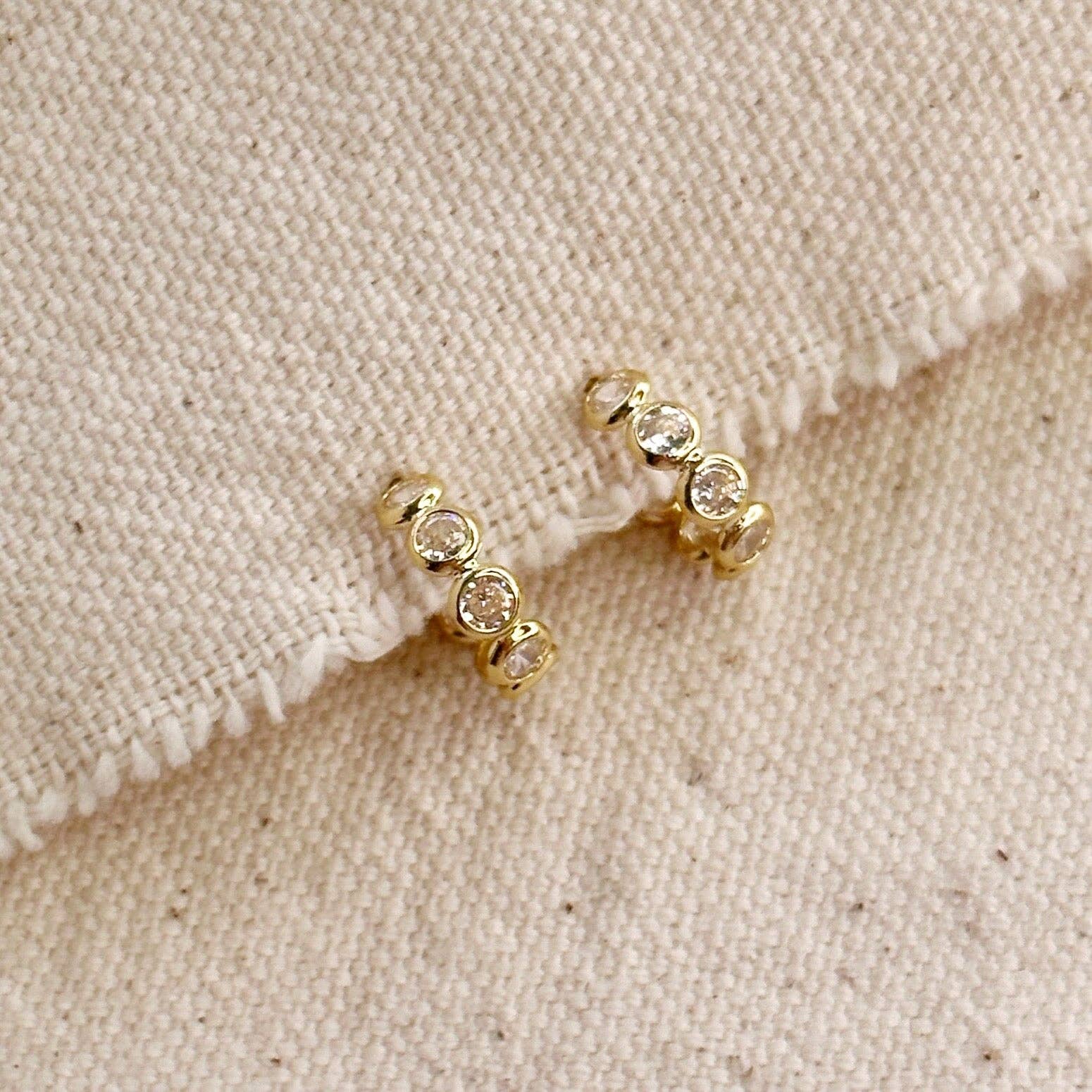 Bezel Hoop Earrings