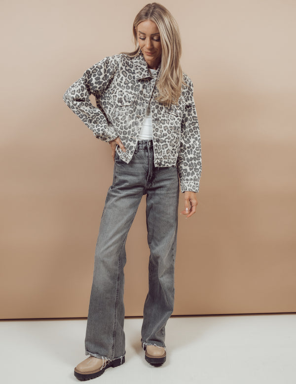 Sasha Leopard Denim Jacket