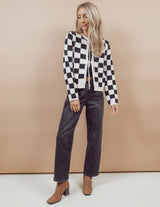 Velona Checkered Cardigan