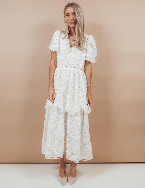 Marta Scalloped Midi Dress